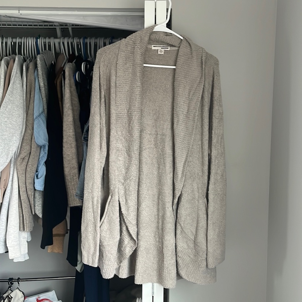 Barefoot Dreams Taupe Circle Cardi, NWOT